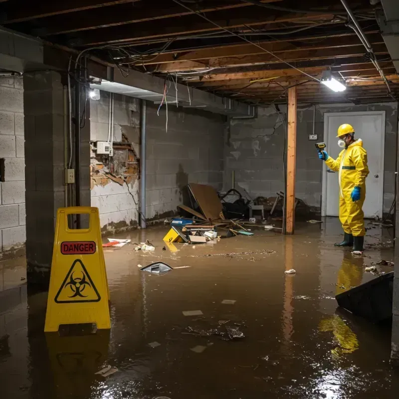 Flooded Basement Electrical Hazard in Merrimac, MA Property