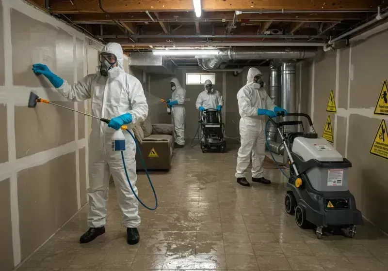 Basement Moisture Removal and Structural Drying process in Merrimac, MA